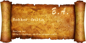 Bekker Anita névjegykártya
